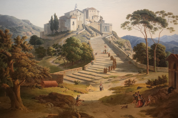 Painting by Leo von Klenze depicting the Sacro Monte di Varese in Lombardy